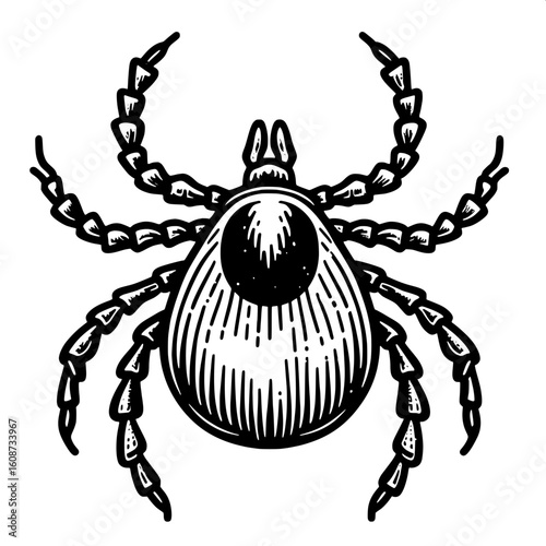 Tick Line Art SVG | Parasitic Bug Design