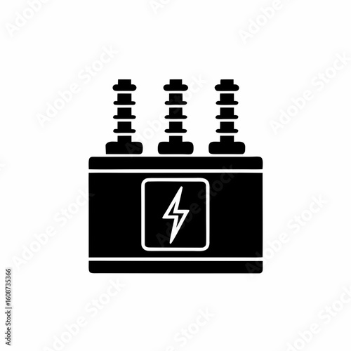 creative details electric substation icon vector illustration	