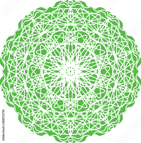Green floral festive mandala vector