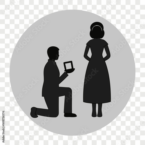 Man proposing to woman silhouette proposal marriage