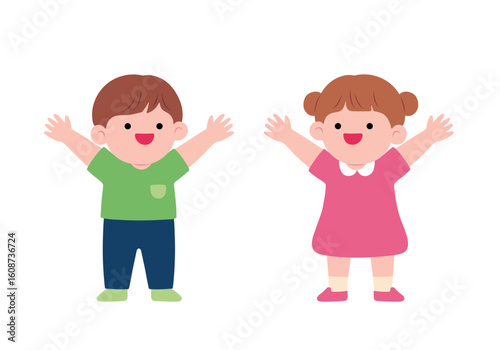 two children with a big smile
