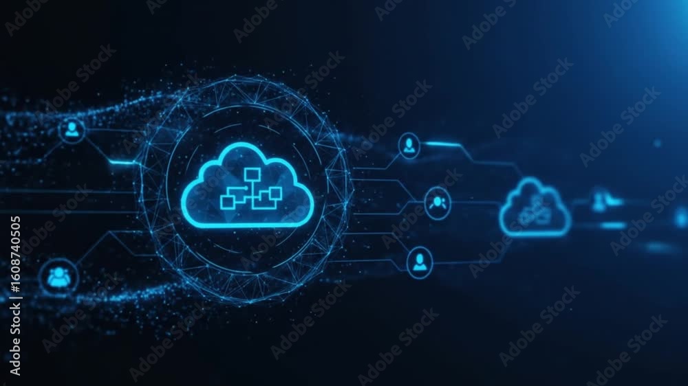 Dynamic Cloud Computing Network: Data Flow Connectivity Visualization.