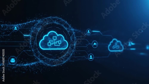 Dynamic Cloud Computing Network: Data Flow  Connectivity Visualization.