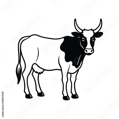 Cow line art, animal line art, cow line drawing