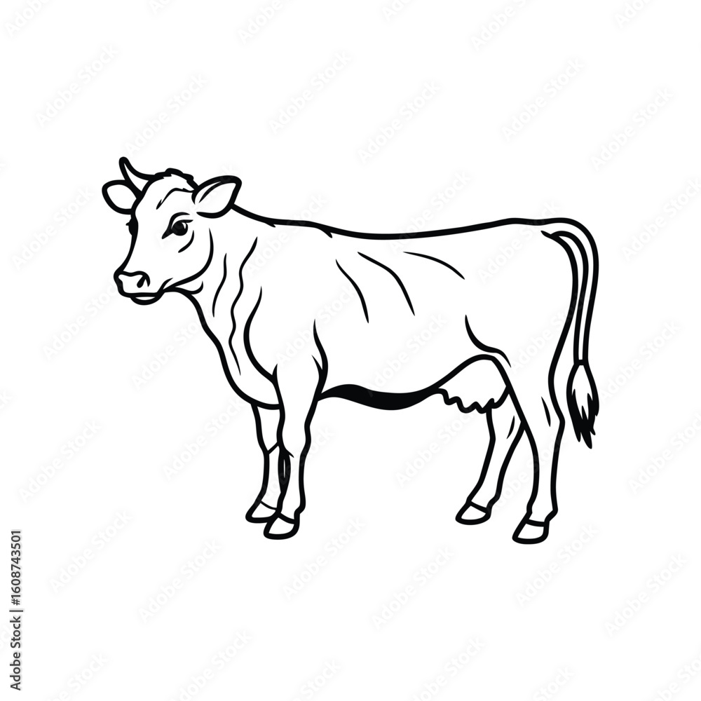 Cow line art, animal line art, cow line drawing Cow line art, animal line art, cow line drawing