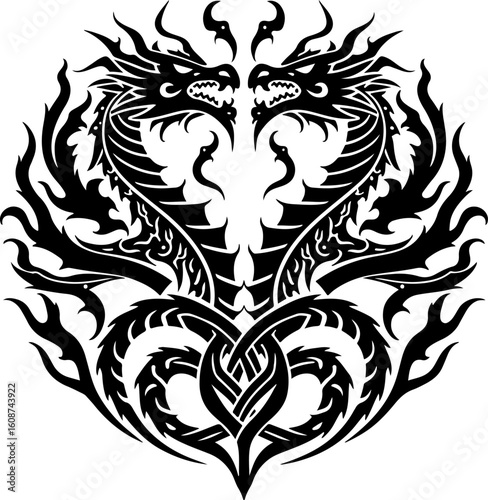 Twin Fury & Sky Serpent: Dragon Tattoo Art