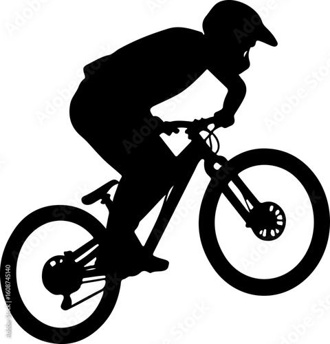 Mountain Biker Silhouette Jump vector 