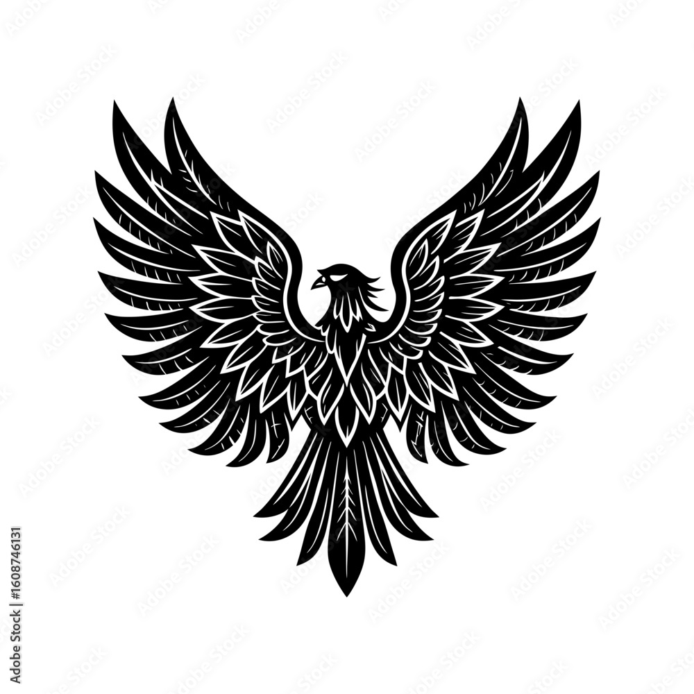 Fototapeta premium eagle wings vector art silhouette