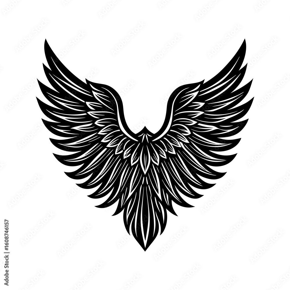 Obraz premium eagle wings vector art silhouette