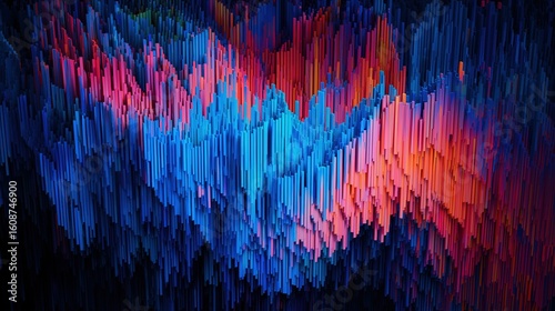 Colorful pixel-style abstract digital artwork with vibrant rectangular shapes and a mosaic-like pattern, ideal for tech, data, and modern digital themes.