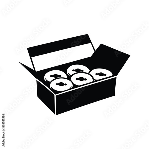 Illustration of a Box Full of Delicious Doughnuts Ready to Be Enjoyed