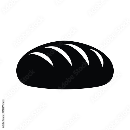 Stylized black silhouette of a loaf of bread, ready to serve