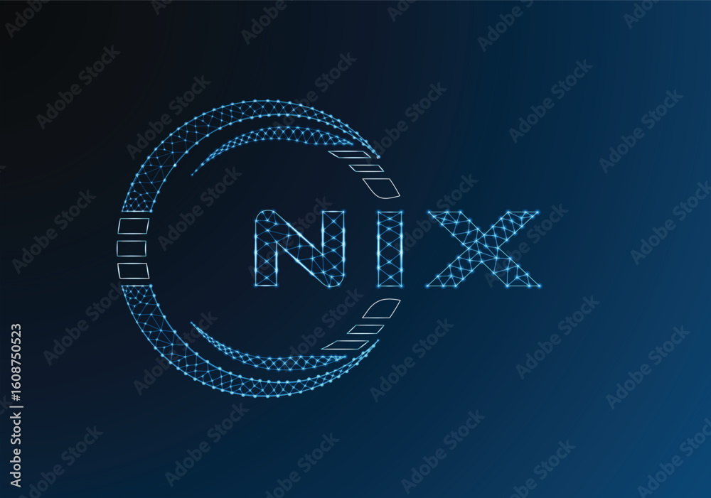 Obraz premium NIX low poly letter logo vector design. NIX lower poly logo design. Low poly logo.
