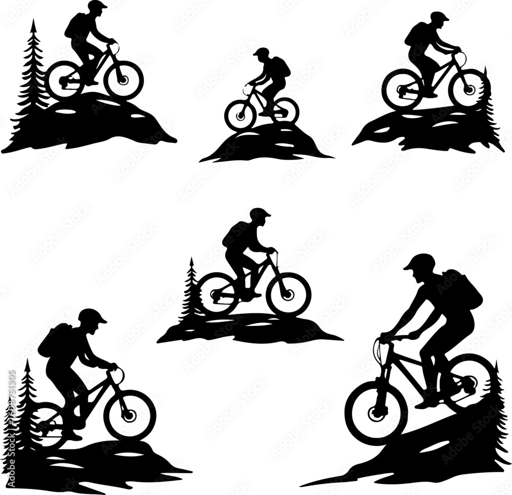 Fototapeta premium mountain man biking, mountain biker, cyclist, cycling, 