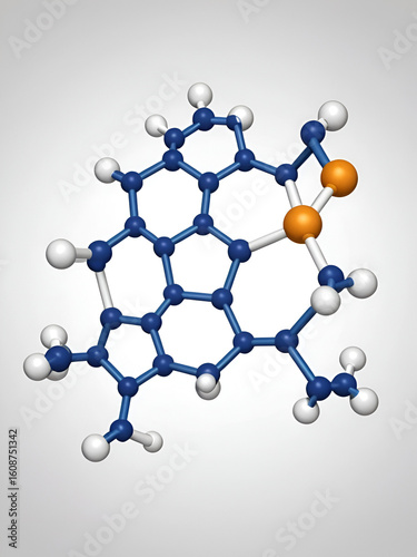 naratriptan molecule, structural chemical formula, ball-and-stick model, isolated image antimigraine agents