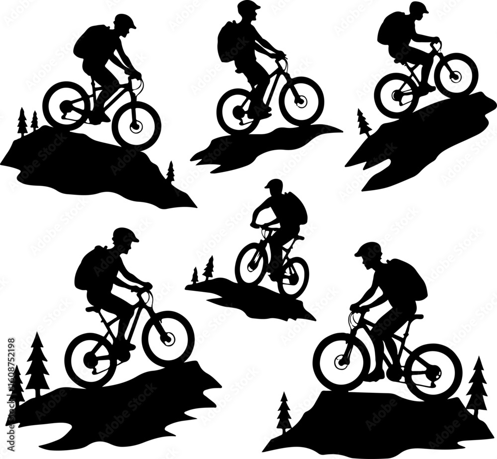 Fototapeta premium mountain man biking, mountain biker, cyclist, cycling, 