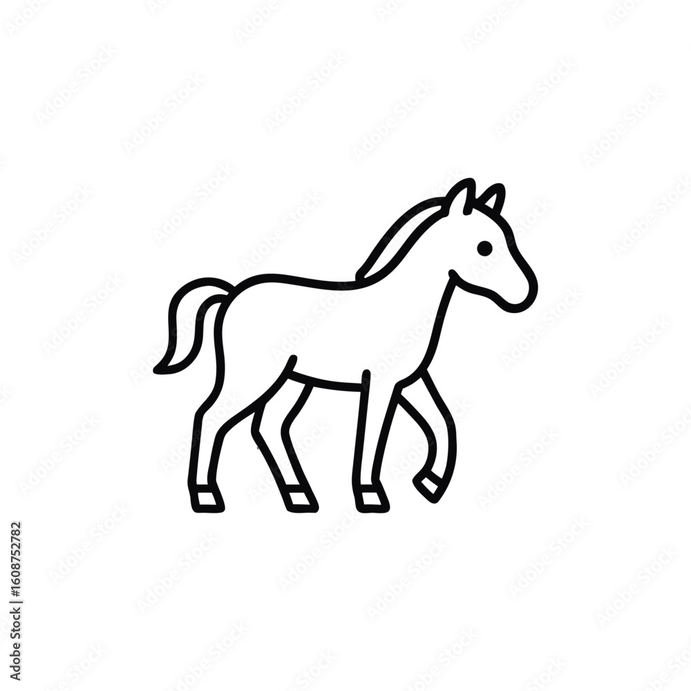 Fototapeta premium Elegant Horse Icon Illustration A Simple yet Refined Image of Equine Grace Depicted with Smooth Lines and Minimalist Design