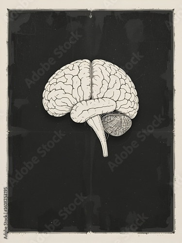 Minimalist Thalamus Anatomy:  Clean, Simple Illustration of Brain Structure