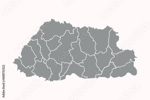 Political Map of Bhutan Vector Illustration (Emphasizes the political aspect and vector format)