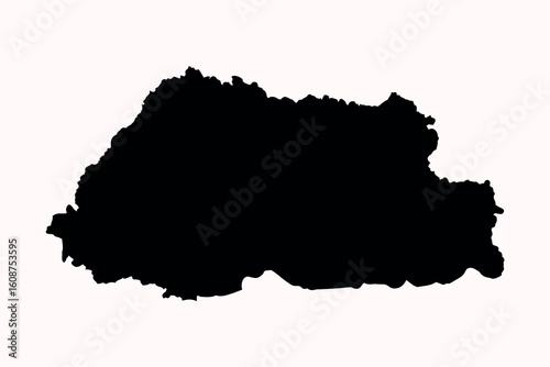 Bhutan Administrative Divisions Map (Uses a common, professional term for internal boundaries)