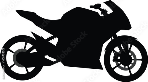 Sleek Motorcycle Silhouette A Modern Illustration of Speed Power and Automotive Design on a Clean White Background