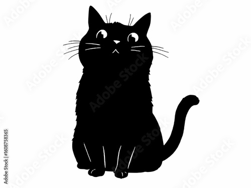black and white cat silhoute 
