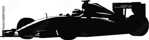 Silhouette of a Formula One Race Car Driver