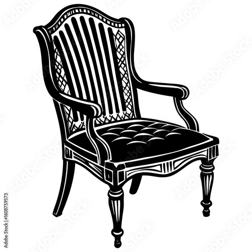 Wooden Chair Furniture Illustration for Home, Office, and Interior Design
