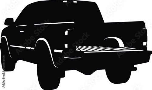 Silhouette of a Pickup Truck Rear View