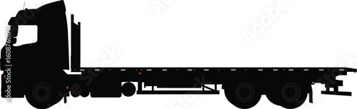 Flatbed Truck Silhouette Profile View