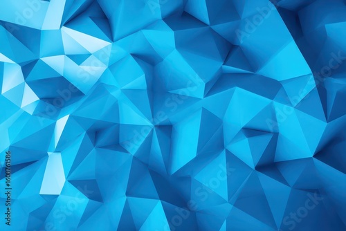 Geometric blue roll-up banner mockup, ideal for use in conferences and professional presentations.