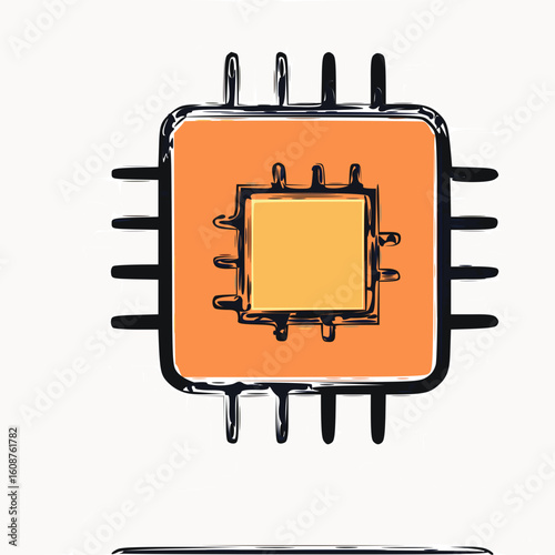 Artificial  technology and AI icon.