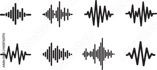 Youth Voice Wave Minimalist Black Icon Vector EPS