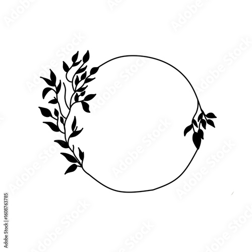 Collection of floral frames with silhouettes of branches
