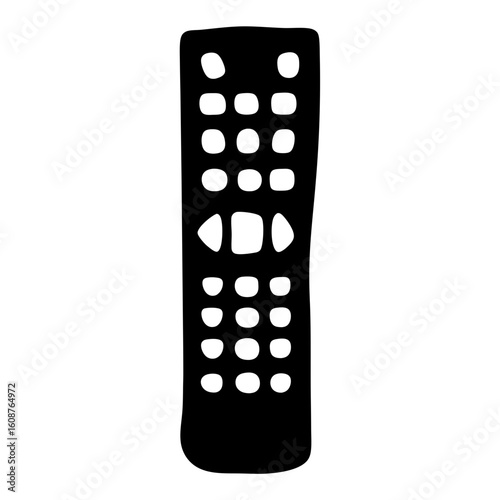 Isolated black and white remote control for television and other electronic devices