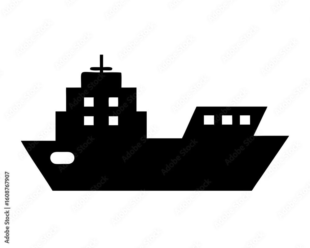Obraz premium ship silhouette vector