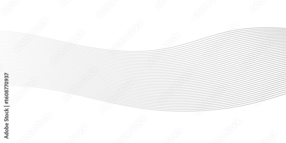 Fototapeta premium Abstract Smooth white wave digital geometric Technology, data science frequency gradient lines on transparent background. Undulate Grey Wave Swirl, frequency sound wave, twisted curve lines. 