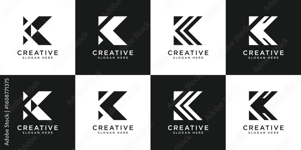 Naklejka premium set of initials letter K abstract logo vector design