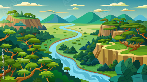 aerial view of the amazon rainforest landscape