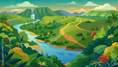 aerial view of the amazon rainforest landscape