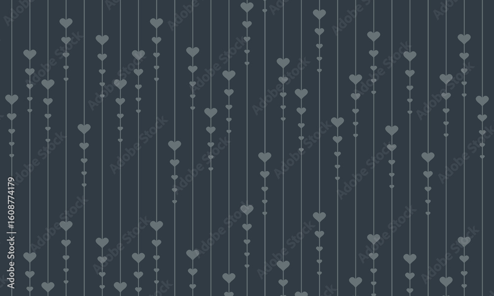 Obraz premium Abstract beautiful black heart seamless pattern background. Vector seamless pattern.
