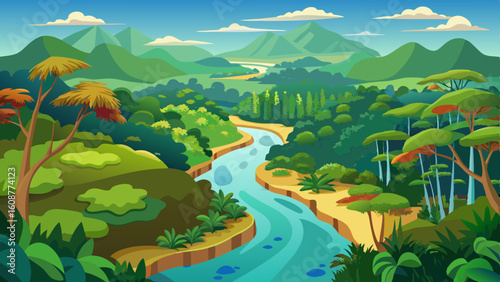 aerial view of the amazon rainforest landscape