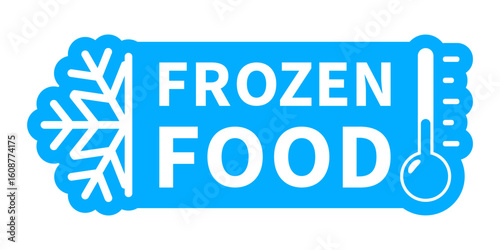 Frozen food label sticker on white background