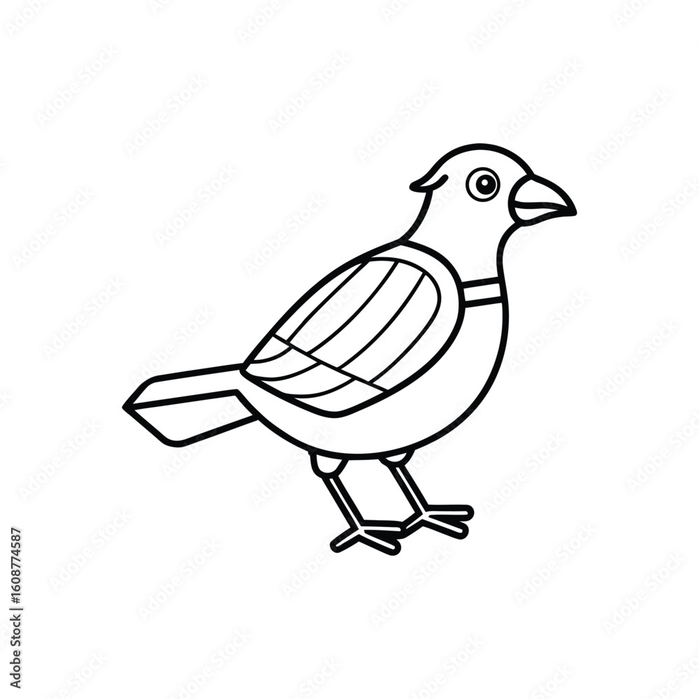 Obraz premium Bird line art, Bird line drawing, cute bird outline
