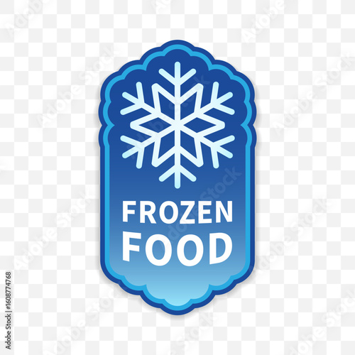 Frozen product label icon. Keep food freezer storage sticker
