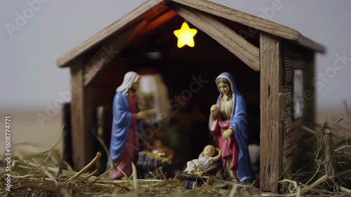 Nativity scene with figurines