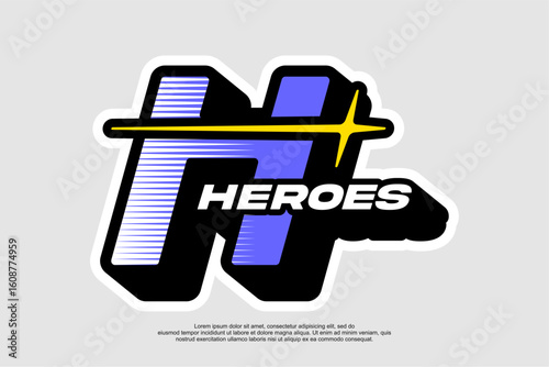 heroes badge style Vector streetwear design ideas concept vector graphic tee design