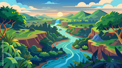 aerial view of the amazon rainforest landscape