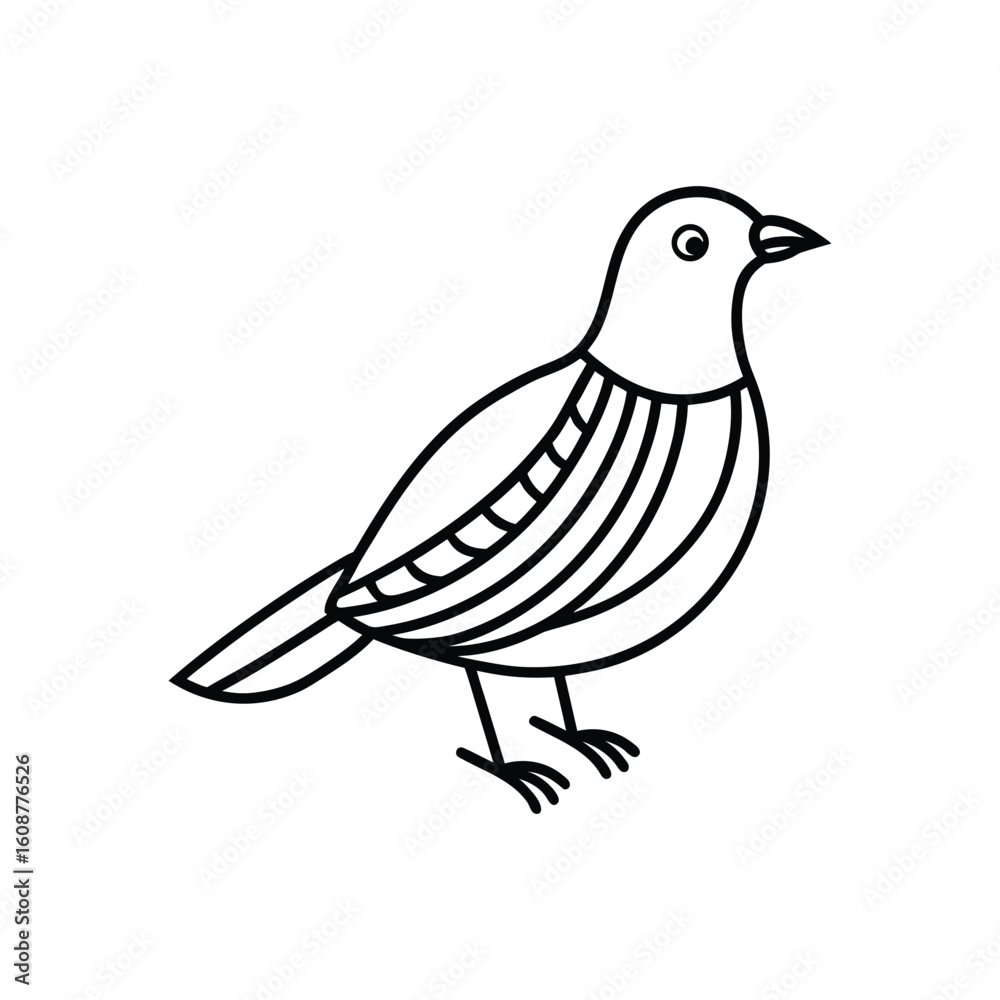 Fototapeta premium Bird line art, Bird line drawing, cute bird outline