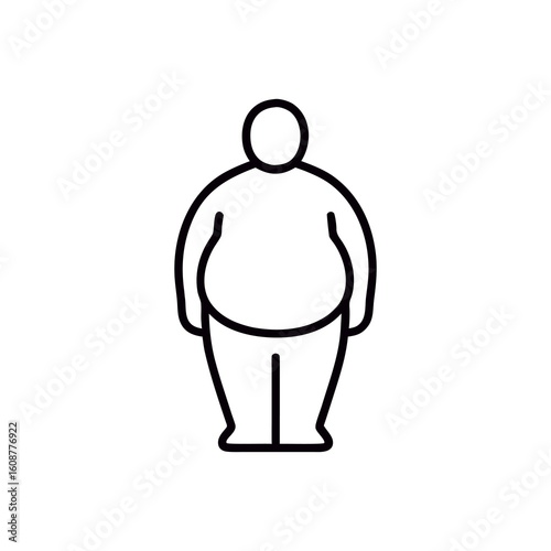 Overweight Person Illustration A Simple Depiction of Obesity and Weight Issues in Modern Society Highlighting Health Concerns